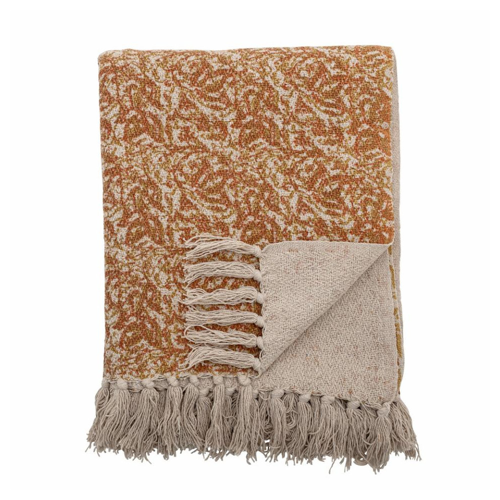 Plaid coton recyclé Throw Brown -  Bloomingville - Inspirations d'Intérieurs