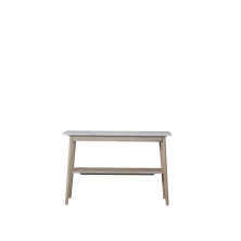 Console Ellie H80xW35xL120 cm bois et marbre blanc - Inspirations d'Intérieurs