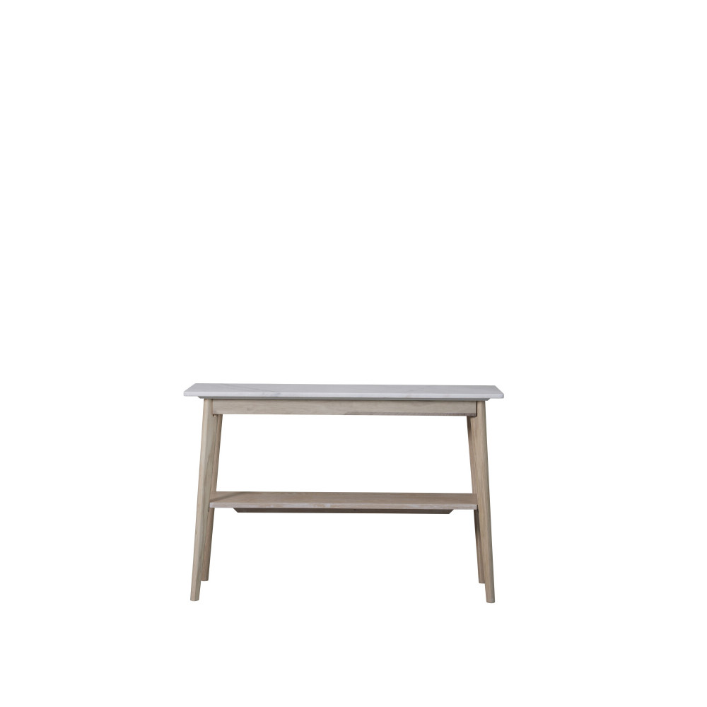 Console Ellie H80xW35xL120 cm bois et marbre blanc - Inspirations d'Intérieurs