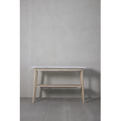 Console Ellie H80xW35xL120 cm bois et marbre blanc - Inspirations d'Intérieurs