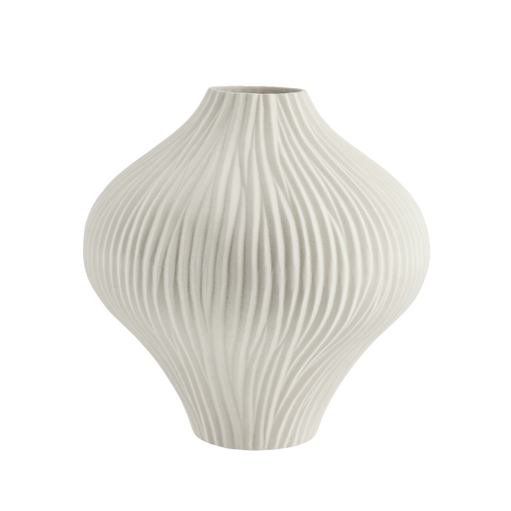 Vase décoratif Esmia H34.5 cm. Blanc cassé - Inspirations d'Intérieurs