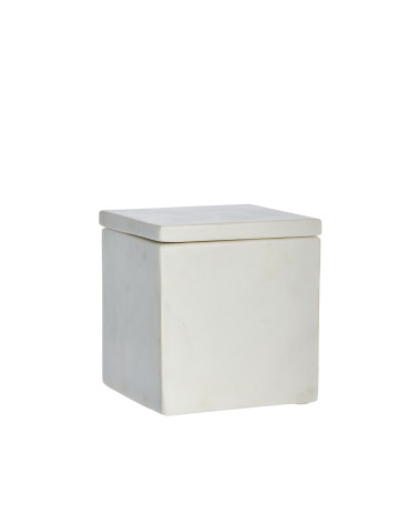 Boite vide poche marbre Ellia 12x12 cm. blanche - Inspirations d'Intérieurs