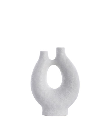 Vase décoratif Ayla H30 cm. Blanc - Inspirations d'Intérieurs