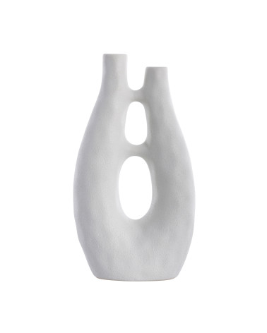 Vase décoratif Ayla H41.5 cm. Blanc - Inspirations d'Intérieurs