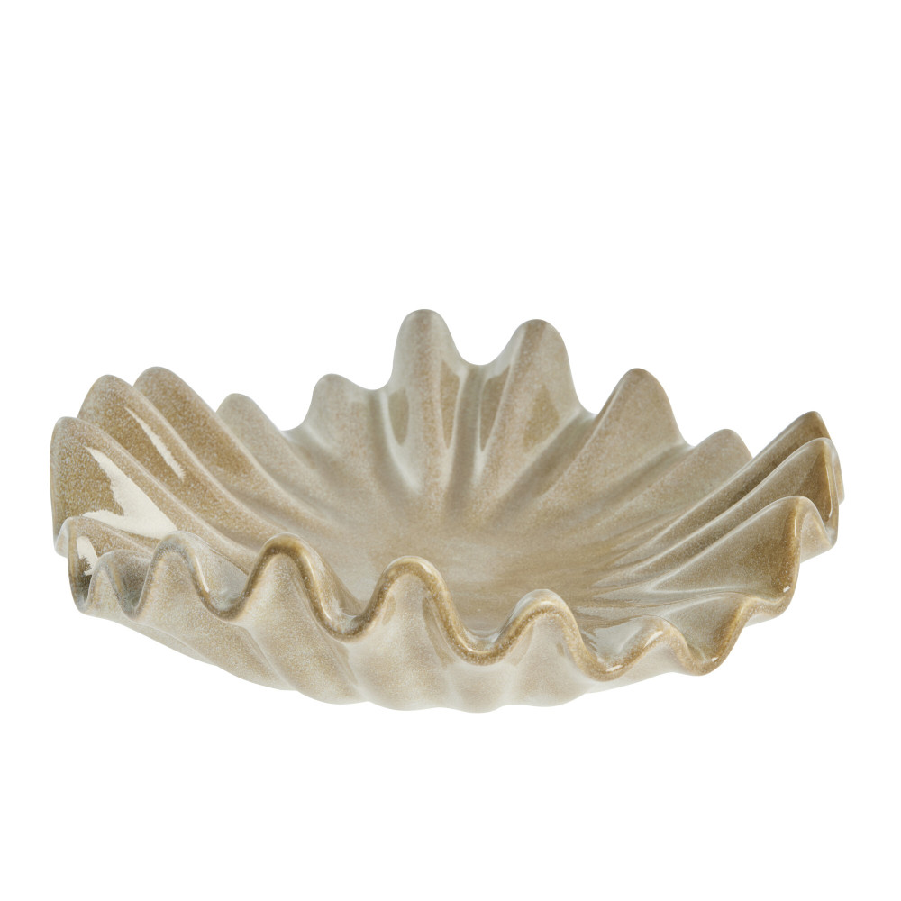 Plat coupe de présentation Viola Ø33.5 cm Beige - Inspirations d'Intérieurs